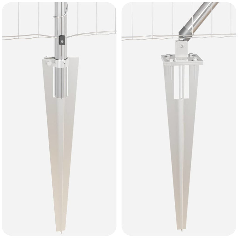 vidaXL Kerítés oszlopokkal Ezüst 0.4 x 50 m Acél