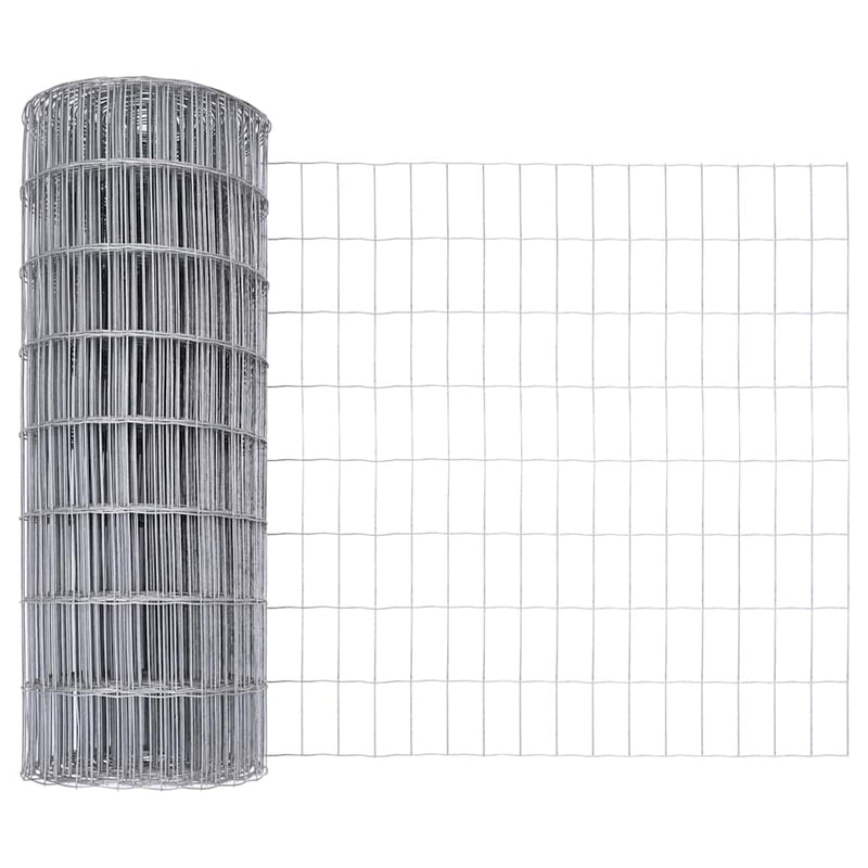 vidaXL Kerítés oszlopokkal Ezüst 0.4 x 50 m Acél