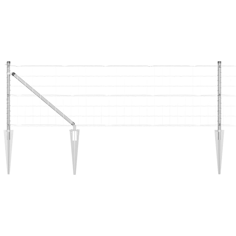 vidaXL Kerítés oszlopokkal Ezüst 0.6 x 50 m Acél