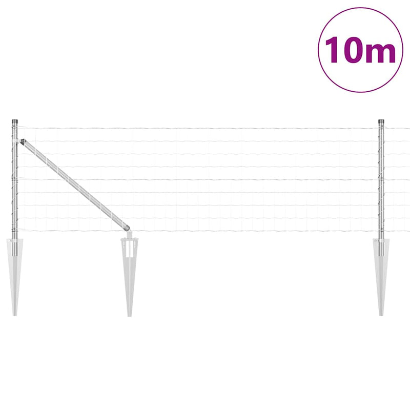 vidaXL Kerítés oszlopokkal Ezüst 0,6 x 10 m Acél