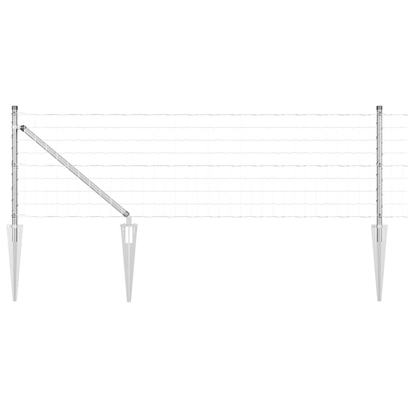 vidaXL Kerítés oszlopokkal Ezüst 0.8 x 10 m Acél