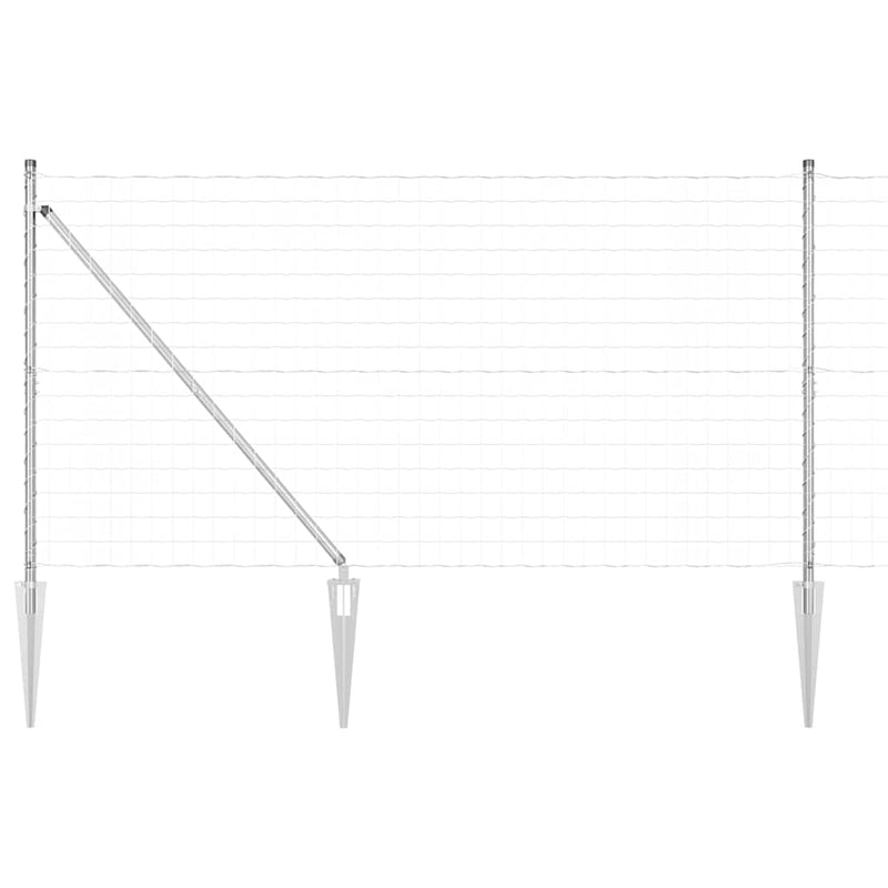 vidaXL Kerítés oszlopokkal Ezüst 1.2 x 10 m Acél