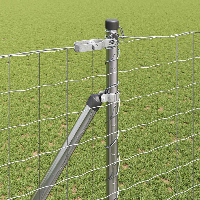 vidaXL Kerítés oszlopokkal Ezüst 1.5 x 10 m Acél