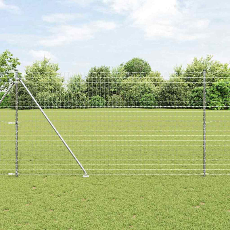 vidaXL Kerítés oszlopokkal Ezüst 1.6 x 10 m Acél