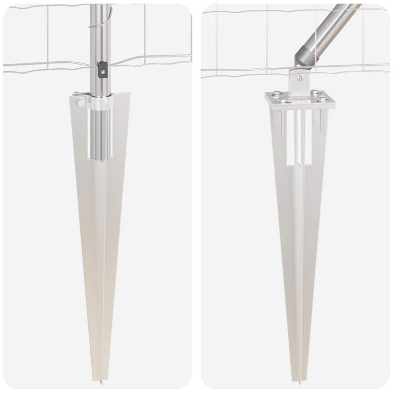 vidaXL Kerítés oszlopokkal Ezüst 1 x 25 m Acél