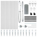 vidaXL Kerítés oszlopokkal Ezüst 1 x 25 m Acél