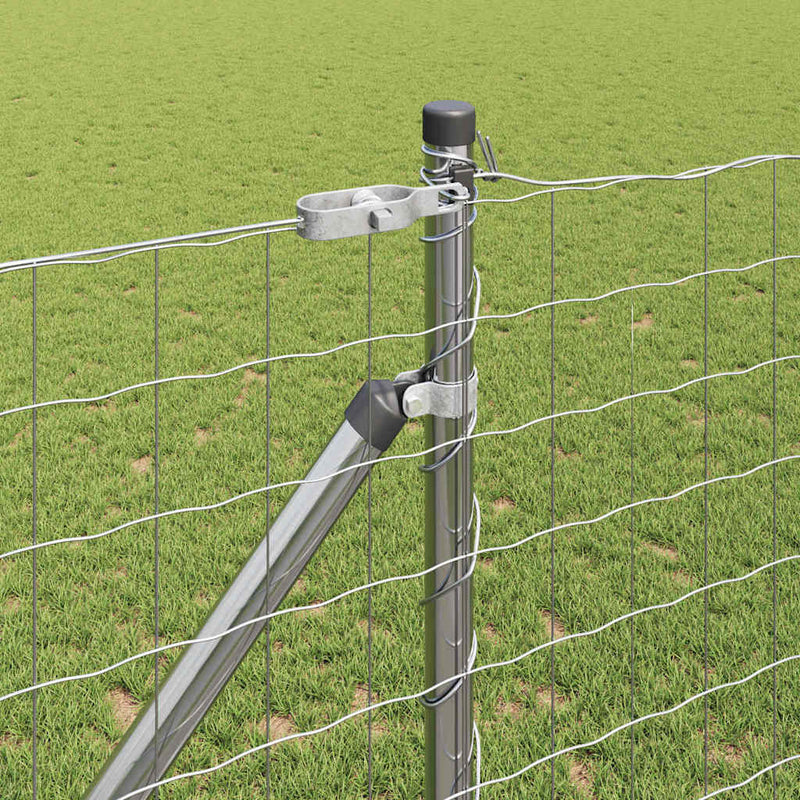 vidaXL Kerítés oszlopokkal Ezüst 1.2 x 25 m Acél