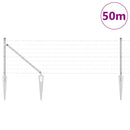 vidaXL Kerítés oszlopokkal Ezüst 0.4 x 50 m Acél