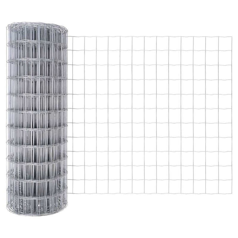 vidaXL Kerítés oszlopokkal Ezüst 0.6 x 50 m Acél