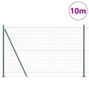 vidaXL Kerítés oszlopokkal Zöld 1.6 x 10 m Acél