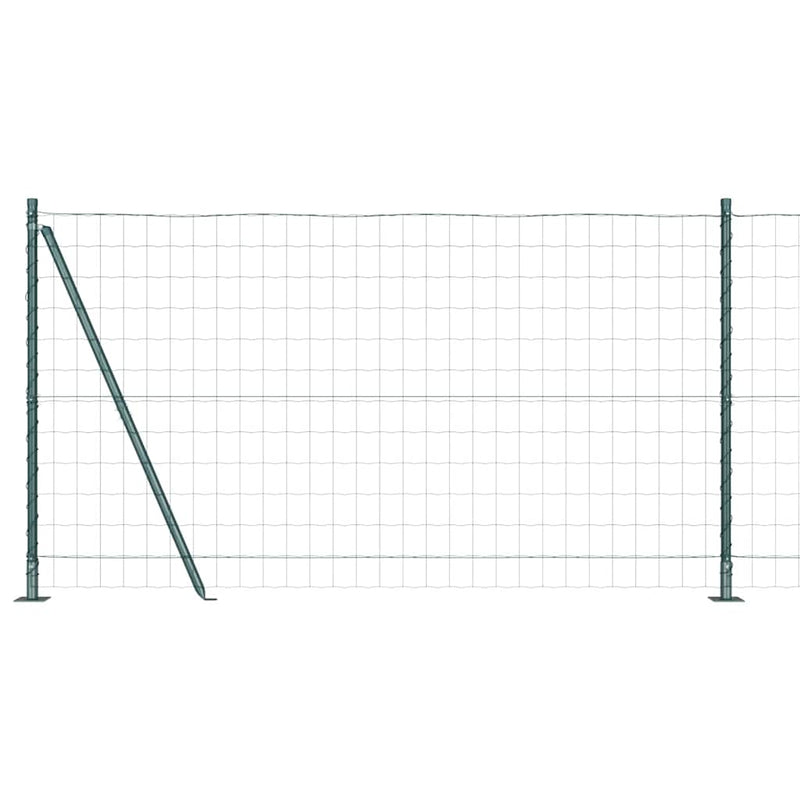 vidaXL Kerítés oszlopokkal Zöld 1.2 x 10 m Acél