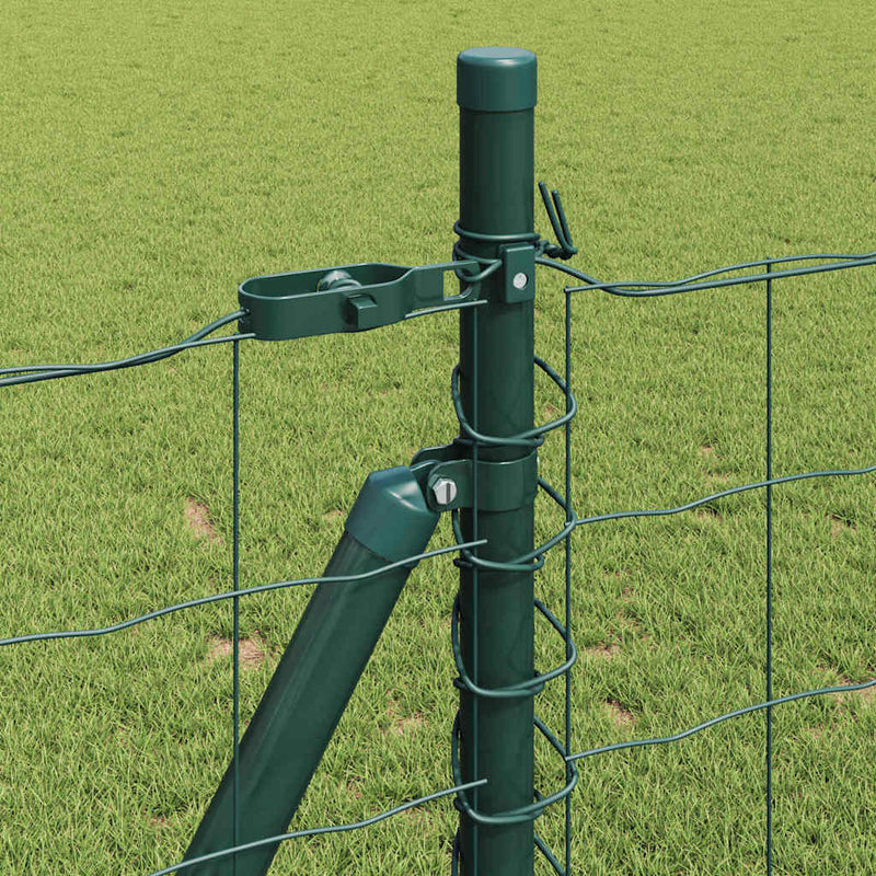 vidaXL Kerítés oszlopokkal Zöld 1 x 10 m Acél