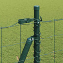 vidaXL Kerítés oszlopokkal Zöld 1.5 x 10 m Acél