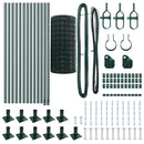 vidaXL Kerítés oszlopokkal Zöld 0,4 x 25 m Acél