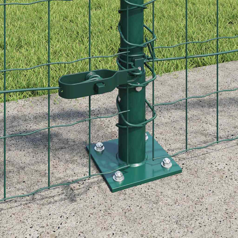 vidaXL Kerítés oszlopokkal Zöld 0.8 x 25 m Acél