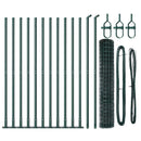 vidaXL Kerítés oszlopokkal Zöld 1.2 x 25 m Acél