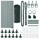 vidaXL Kerítés oszlopokkal Zöld 0,4 x 25 m Acél