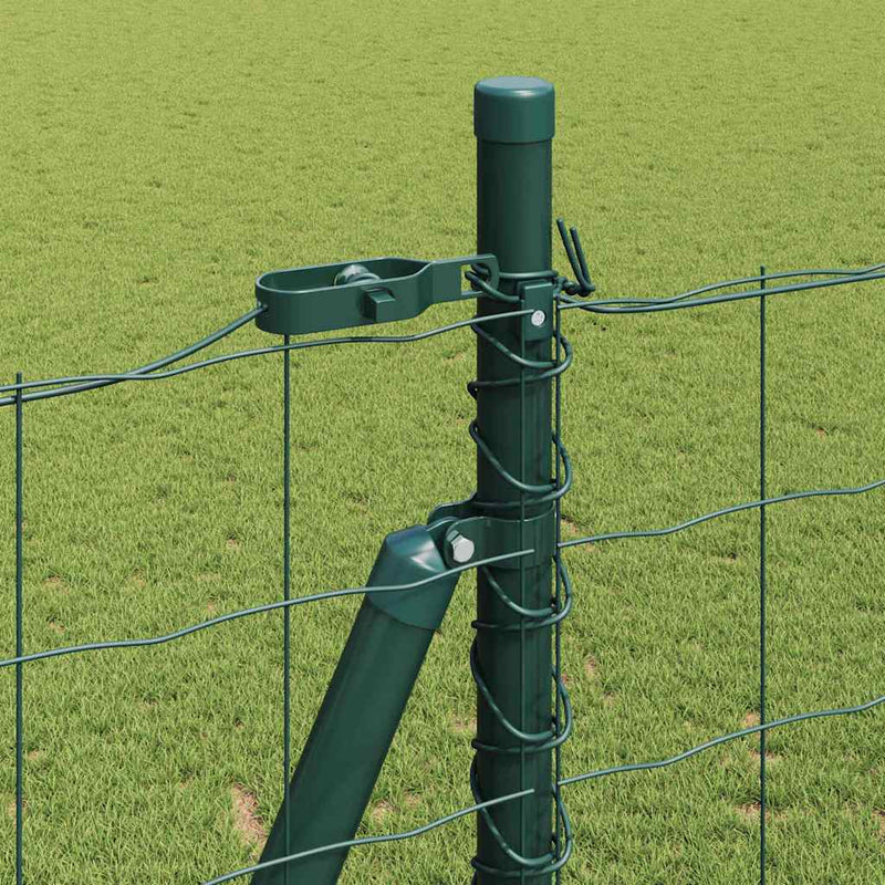 vidaXL Kerítés oszlopokkal Zöld 1.2 x 25 m Acél