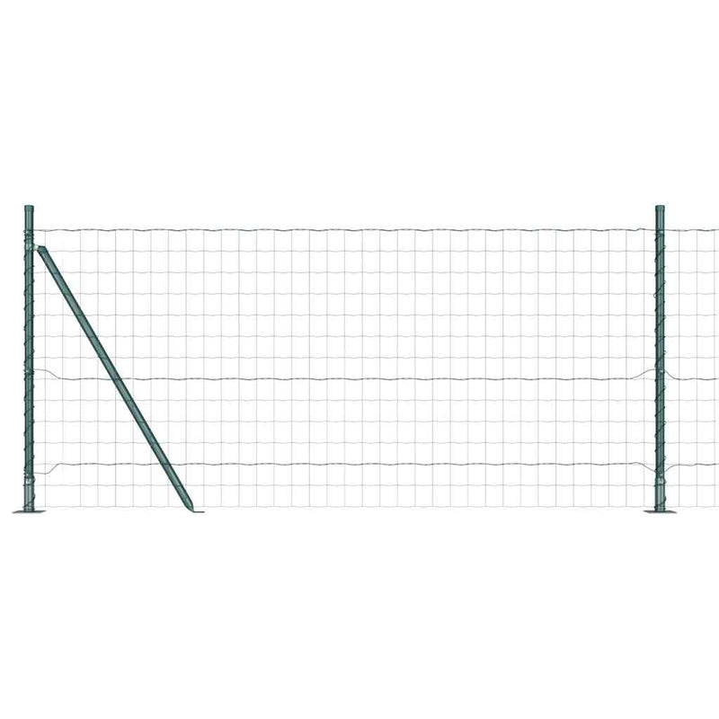 vidaXL Kerítés oszlopokkal Zöld 0.8 x 10 m Acél