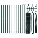 vidaXL Kerítés oszlopokkal Zöld 1 x 25 m Acél