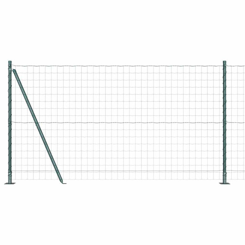 vidaXL Kerítés oszlopokkal Zöld 1.2 x 25 m Acél