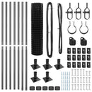 vidaXL Kerítés oszlopokkal Szürke 1 x 10 m Acél