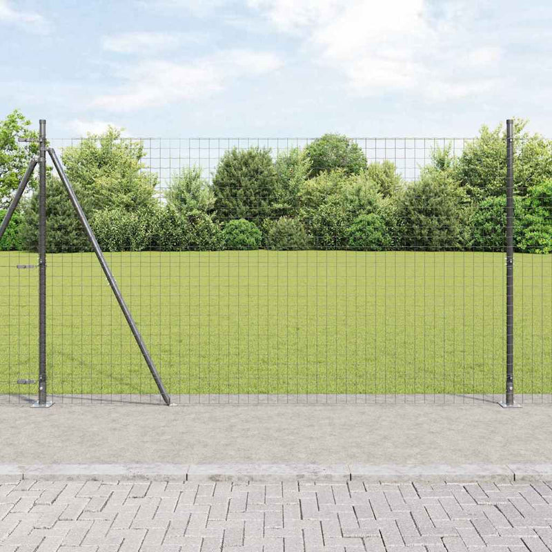 vidaXL Kerítés oszlopokkal Szürke 1.5 x 10 m Acél