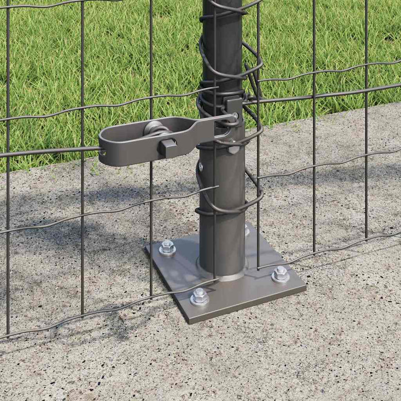 vidaXL Kerítés oszlopokkal Szürke 0.8 x 10 m Acél