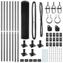 vidaXL Kerítés oszlopokkal Szürke 0.8 x 10 m Acél