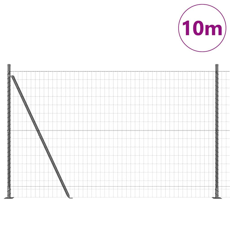 vidaXL Kerítés oszlopokkal Szürke 1.5 x 10 m Acél