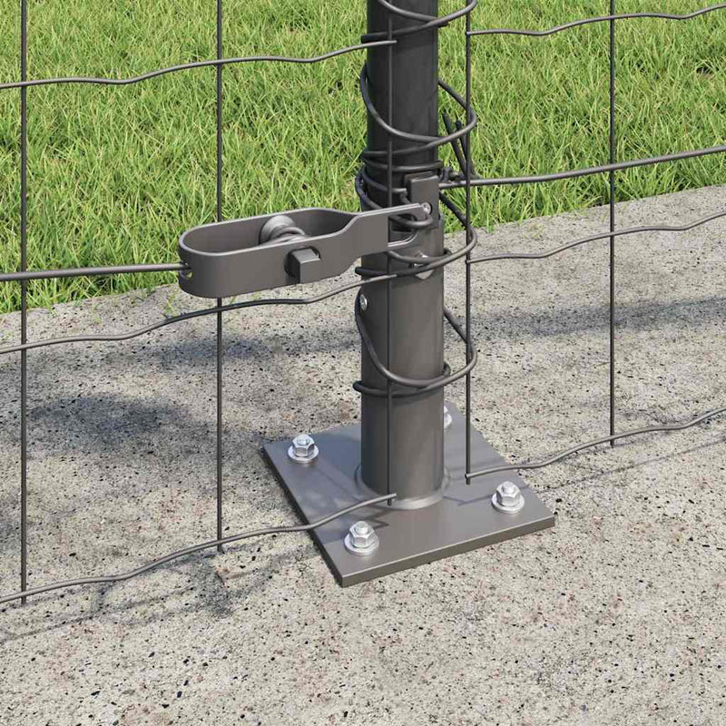 vidaXL Kerítés oszlopokkal Szürke 1 x 10 m Acél