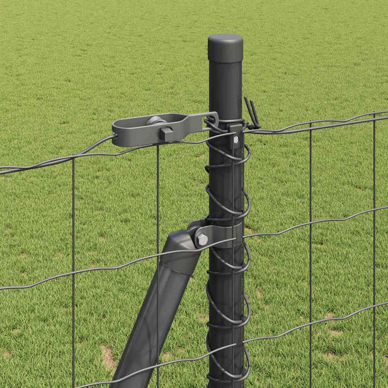 vidaXL Kerítés oszlopokkal Szürke 1.5 x 10 m Acél