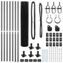 vidaXL Kerítés oszlopokkal Szürke 1.4 x 10 m Acél