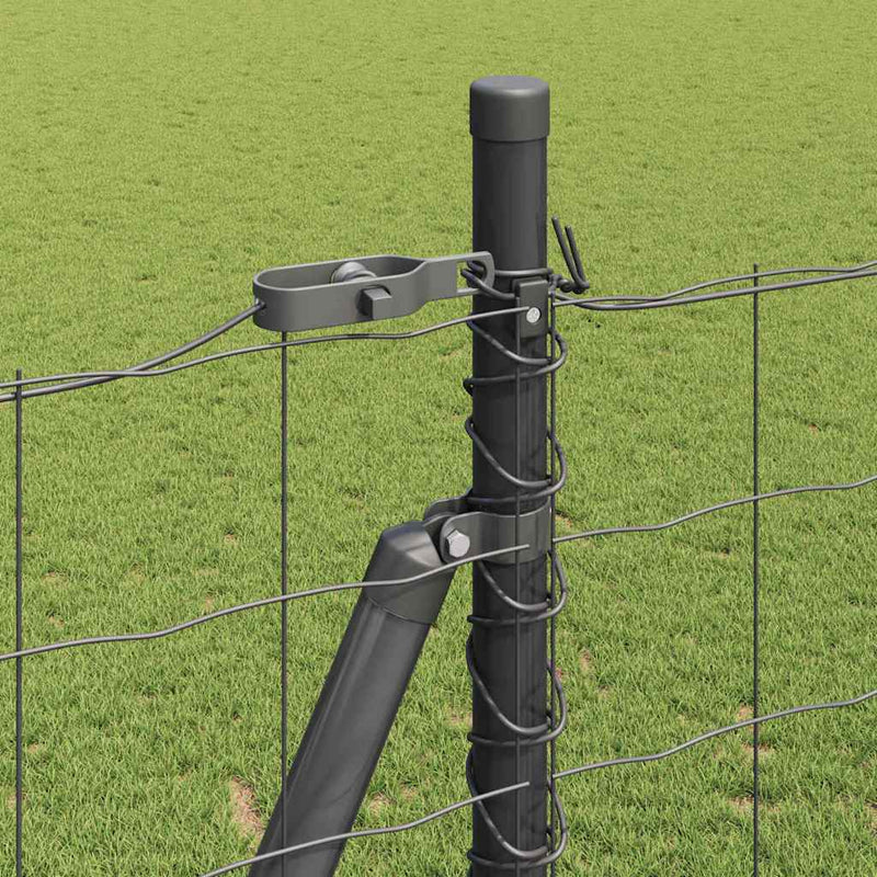 vidaXL Kerítés oszlopokkal Szürke 1.5 x 10 m Acél