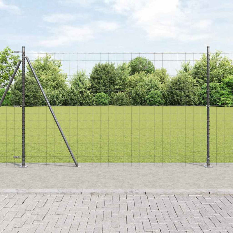 vidaXL Kerítés oszlopokkal Szürke 1.5 x 10 m Acél