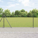 vidaXL Kerítés oszlopokkal Szürke 0.8 x 25 m Acél