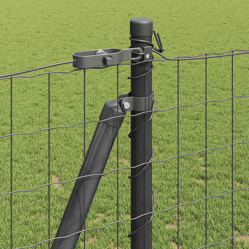 vidaXL Kerítés oszlopokkal Szürke 1.2 x 25 m Acél