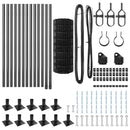 vidaXL Kerítés oszlopokkal Szürke 0,4 x 25 m Acél