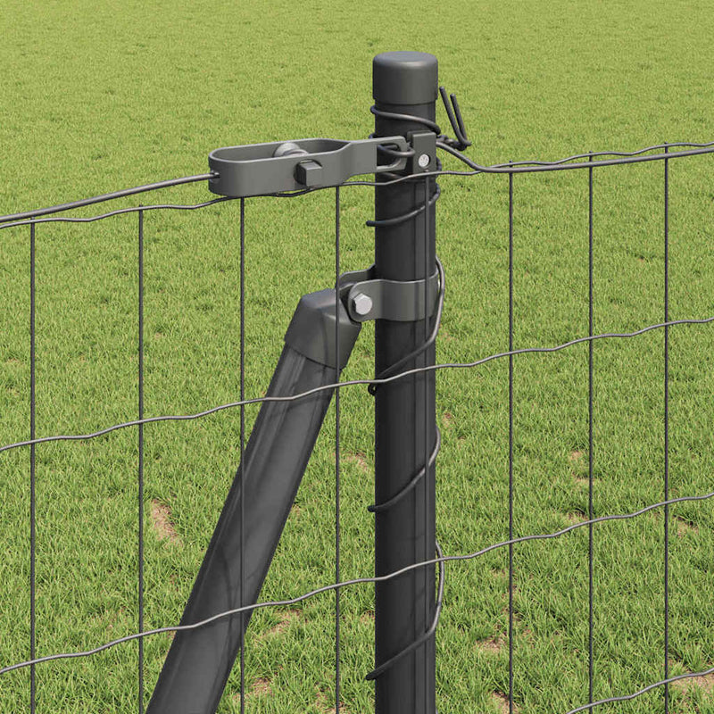 vidaXL Kerítés oszlopokkal Szürke 1.2 x 25 m Acél