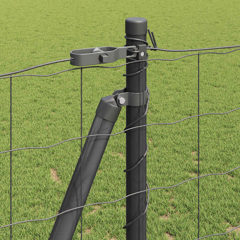 vidaXL Kerítés oszlopokkal Szürke 1.2 x 25 m Acél