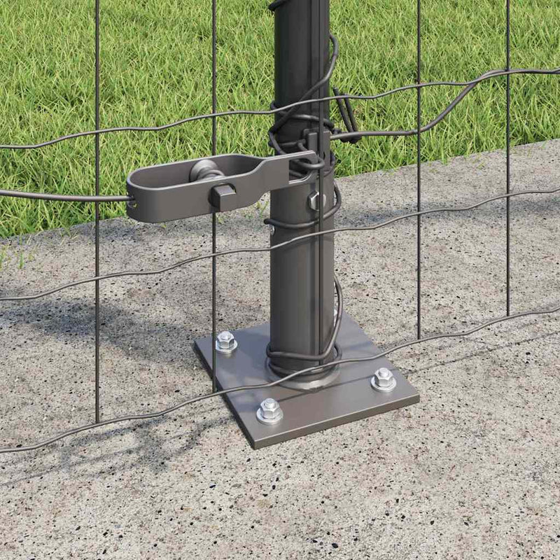 vidaXL Kerítés oszlopokkal Szürke 1.5 x 10 m Acél