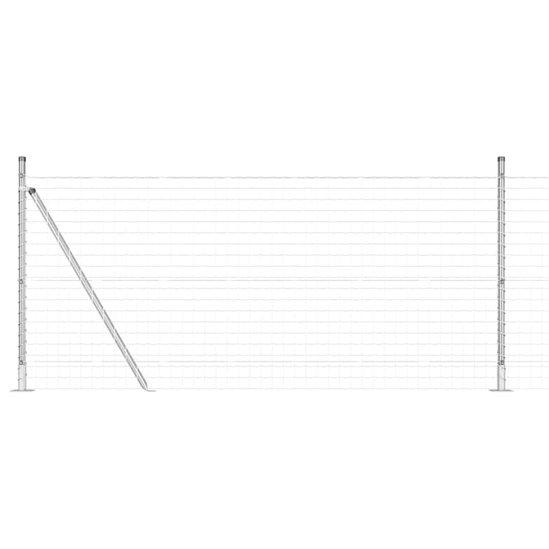 vidaXL Kerítés oszlopokkal Ezüst 1 x 10 m Acél