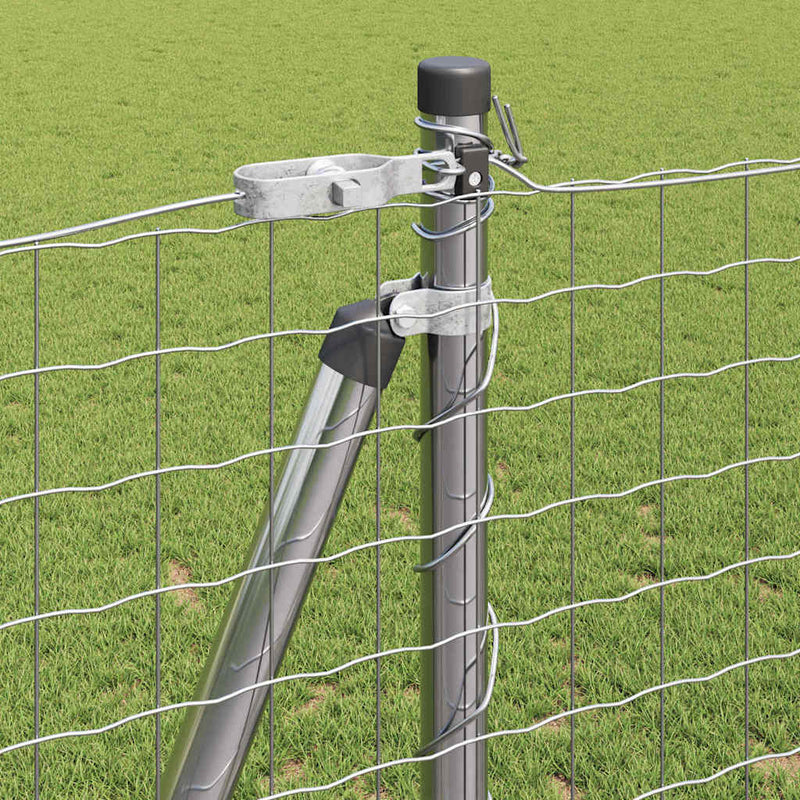 vidaXL Kerítés oszlopokkal Ezüst 1.2 x 10 m Acél