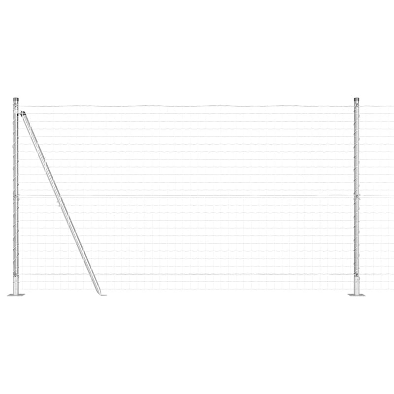 vidaXL Kerítés oszlopokkal Ezüst 1.2 x 10 m Acél