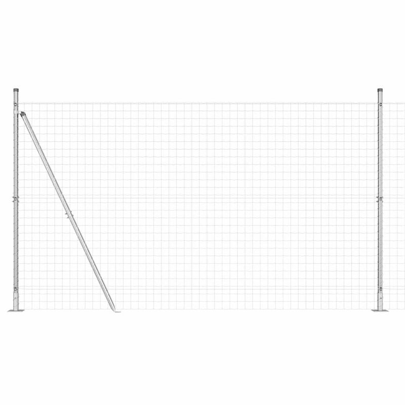 vidaXL Kerítés oszlopokkal Ezüst 1.4 x 10 m Acél