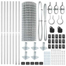 vidaXL Kerítés oszlopokkal Ezüst 1.4 x 10 m Acél