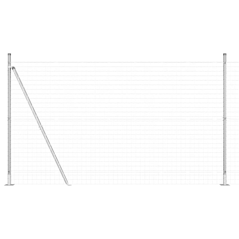 vidaXL Kerítés oszlopokkal Ezüst 1.5 x 10 m Acél