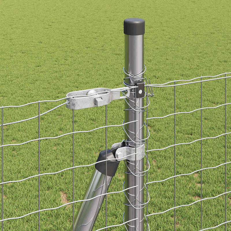 vidaXL Kerítés oszlopokkal Ezüst 1.6 x 10 m Acél