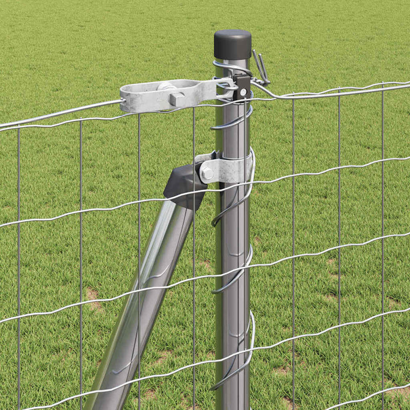 vidaXL Kerítés oszlopokkal Ezüst 1.2 x 10 m Acél