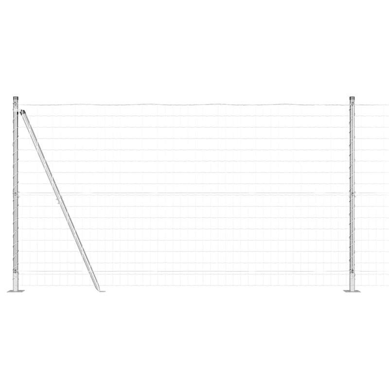 vidaXL Kerítés oszlopokkal Ezüst 1.2 x 10 m Acél